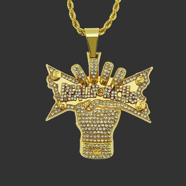 amulet neck pendants really riche english dollar pendant diamond fist hip hop men's necklace, Silver
amulet neck pendants really riche english dollar pendant diamond fist hip hop men's necklace, Silver