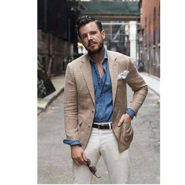 men's suits & blazers brown linen men suit 2 pieces blazer masculino fashion slim fit custom made man ivory pants tuxedo mens, White;black
men's suits & blazers brown linen men suit 2 pieces blazer masculino fashion slim fit custom made man ivory pants tuxedo mens, White;black