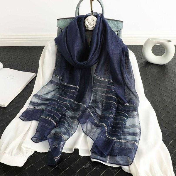 autumn and winter thread wool blended golden stripe wavy silk scarf women's shawl, Blue;gray
autumn and winter thread wool blended golden stripe wavy silk scarf women's shawl, Blue;gray