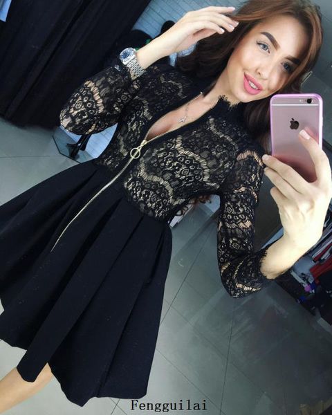 casual dresses autumn retro patchwork lace dress knee length party full sleeve black a line cardigan zipper vintage, Black;gray
casual dresses autumn retro patchwork lace dress knee length party full sleeve black a line cardigan zipper vintage, Black;gray