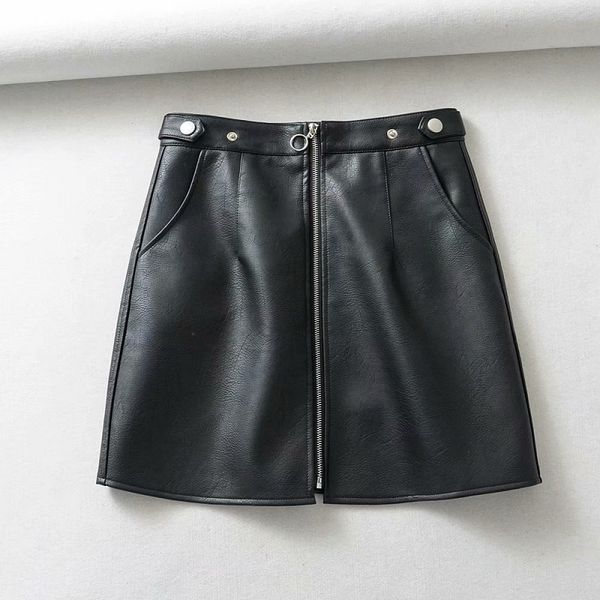 ies black faux leather mini skirts front zipper high waist skirts korean style streetwear winter clothes 210309
ies black faux leather mini skirts front zipper high waist skirts korean style streetwear winter clothes 210309