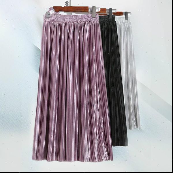 shiny metallic pleated spring womens skirts autumn fashion multi solid color elastic high waist casual streetwear party, Black
shiny metallic pleated spring womens skirts autumn fashion multi solid color elastic high waist casual streetwear party, Black