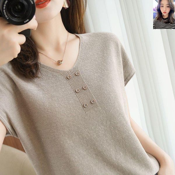 women's blouses & shirts summer knitted blouse for women v-neck ice silk short sleeve cotton shirt 2021 casual loose office lady clothi, White
women's blouses & shirts summer knitted blouse for women v-neck ice silk short sleeve cotton shirt 2021 casual loose office lady clothi, White