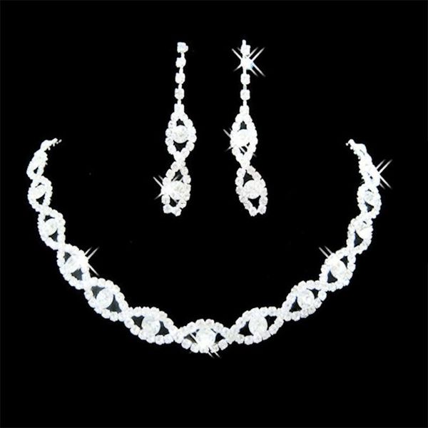 earrings & necklace women jewelry set crystal rhinestone drop stud trendy link chain, Silver
earrings & necklace women jewelry set crystal rhinestone drop stud trendy link chain, Silver