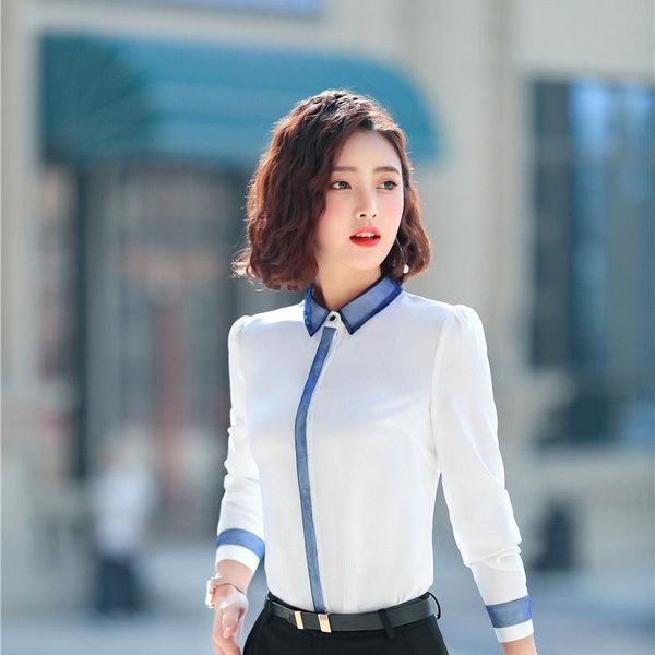 women's blouses & shirts long sleeve formal uniform styles women and for ladies office work wear spring summer female blouse clothes, White
women's blouses & shirts long sleeve formal uniform styles women and for ladies office work wear spring summer female blouse clothes, White