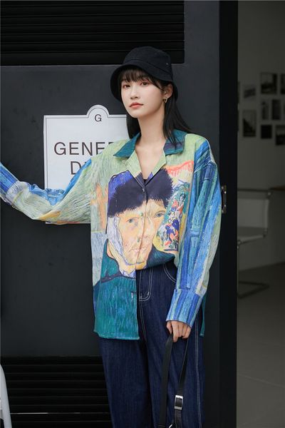 new spring 2021 fashion oil painting character long sleeve women designer lapel button up colorfull shirt zib7, White
new spring 2021 fashion oil painting character long sleeve women designer lapel button up colorfull shirt zib7, White