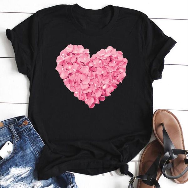 pink heart flower print women black tshirt summer new fashion girls short sleeve cotton casual t shirt, White
pink heart flower print women black tshirt summer new fashion girls short sleeve cotton casual t shirt, White