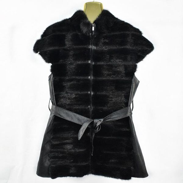women's fur & faux 2021 leather mink vest jacket fashion solid women natural thicken warm street style, Black
women's fur & faux 2021 leather mink vest jacket fashion solid women natural thicken warm street style, Black