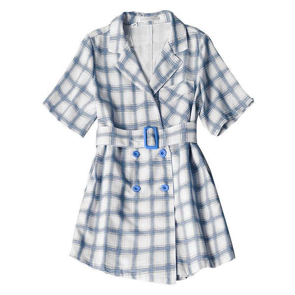 perhaps u blue white yellow turn down collar button sash long sleeve playsuits plaid pocket j0009 210529, Black;white
perhaps u blue white yellow turn down collar button sash long sleeve playsuits plaid pocket j0009 210529, Black;white
