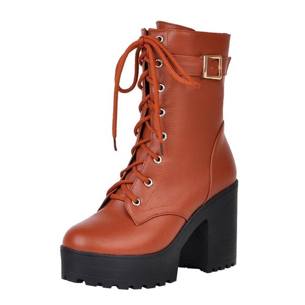 boots 2021 leather short thick heel ankle high platform bottom lace-up women's mid-calf botas mujer, Black
boots 2021 leather short thick heel ankle high platform bottom lace-up women's mid-calf botas mujer, Black