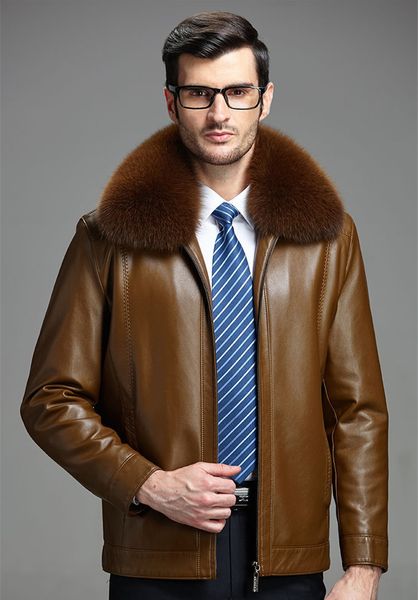 2021 new collar real fox fur leather jackets black man coat padded winter jacket men waterproof coats plus size 5xl abrigo wxf572 cg2g, White;black
2021 new collar real fox fur leather jackets black man coat padded winter jacket men waterproof coats plus size 5xl abrigo wxf572 cg2g, White;black