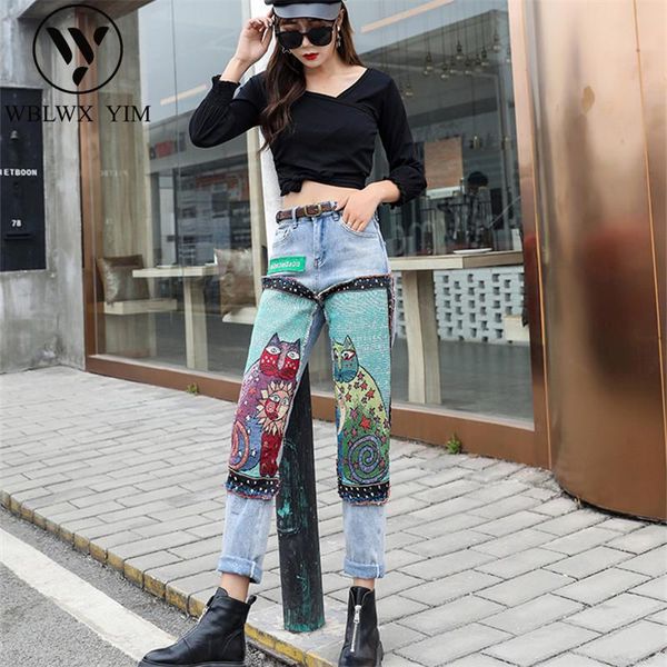 women's jeans fashion cartoon embroidery for women high waist plus size stretch female 2021 washed denim pencil pants, Blue
women's jeans fashion cartoon embroidery for women high waist plus size stretch female 2021 washed denim pencil pants, Blue