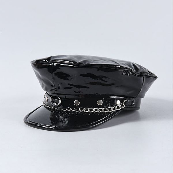 2021 autumn winter new fashion show moon rivet chain military caps luxury brand octagonal hat patent leather newsboy cap we66, Blue;gray
2021 autumn winter new fashion show moon rivet chain military caps luxury brand octagonal hat patent leather newsboy cap we66, Blue;gray