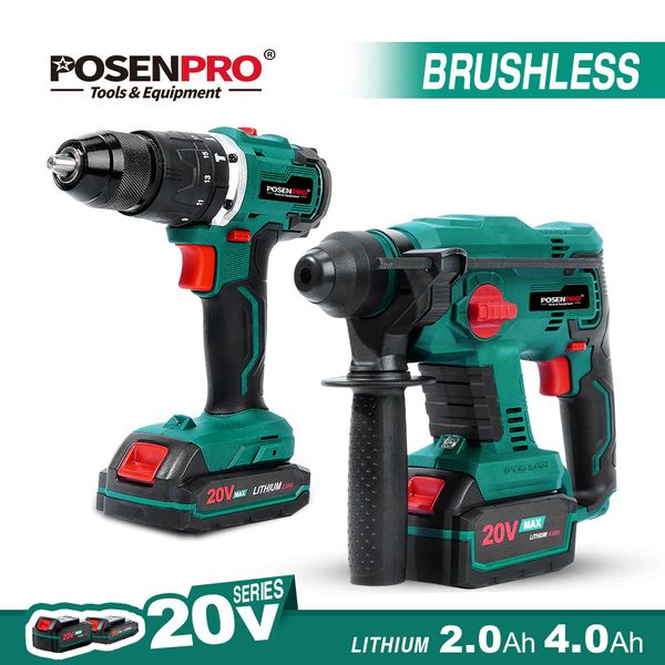 posenpro brushless rotary hammer electric drill 20v cordless hammer 1.7j sds plus drilling steel concrete wood
posenpro brushless rotary hammer electric drill 20v cordless hammer 1.7j sds plus drilling steel concrete wood