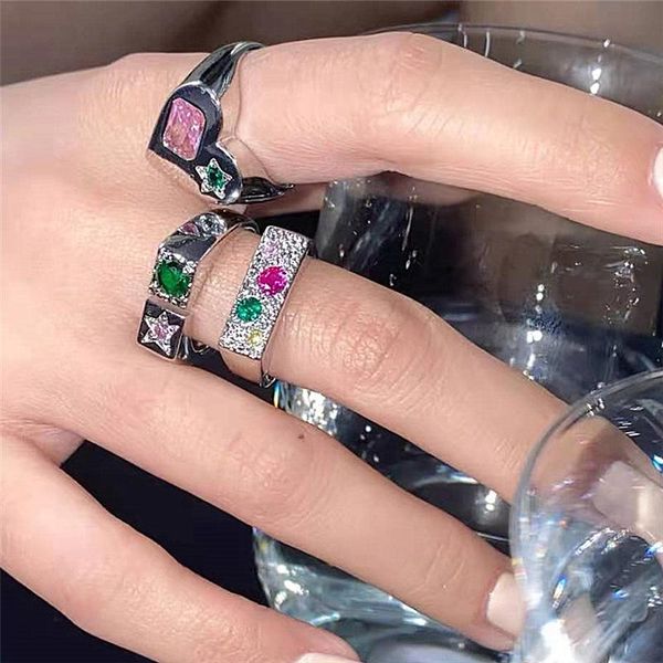 cluster rings 2021 trendy vintage metal crystal for women fashion jewelry female girl creative geometric heart ring y2k gifts 90s, Golden;silver
cluster rings 2021 trendy vintage metal crystal for women fashion jewelry female girl creative geometric heart ring y2k gifts 90s, Golden;silver