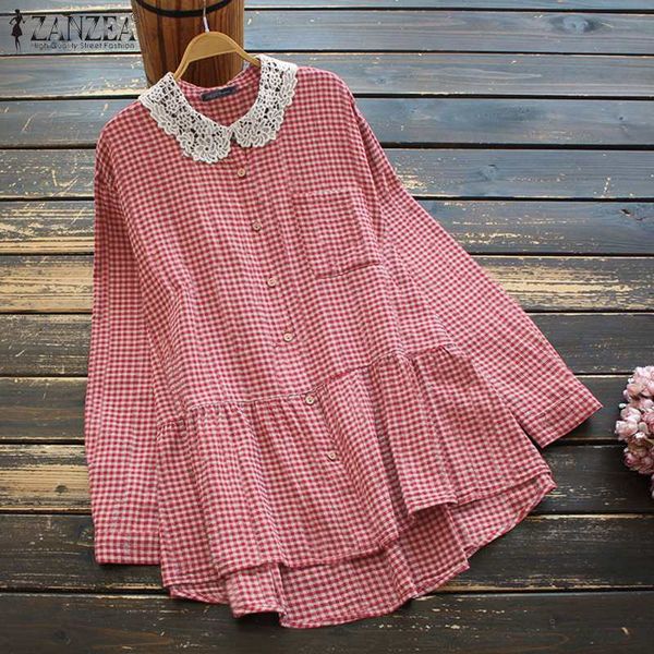 new vintage long sleeve lace crochet shirt women plaid shirts zanzea 2021 spring casual ruffles hem female buttons blusas tunic 1xnc, White
new vintage long sleeve lace crochet shirt women plaid shirts zanzea 2021 spring casual ruffles hem female buttons blusas tunic 1xnc, White