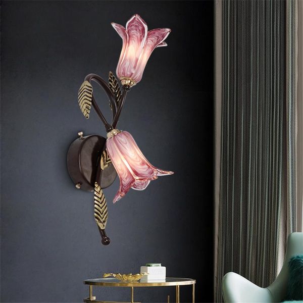 american flower retro wall lamps living room villa background lights wrought iron bedside staircase porch corridor wall lights
american flower retro wall lamps living room villa background lights wrought iron bedside staircase porch corridor wall lights