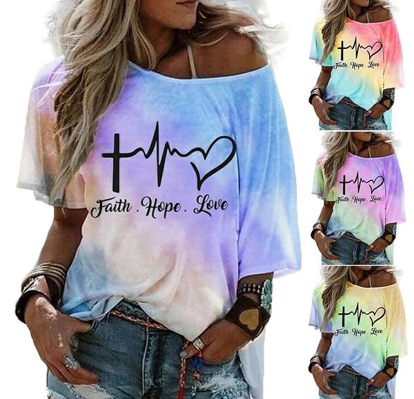women's t-shirt short sleeve summer casual gradient letter printing loose pattern shirt show thin, White
women's t-shirt short sleeve summer casual gradient letter printing loose pattern shirt show thin, White
