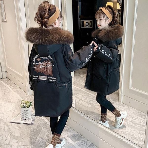 down coat winter girls cotton jacket long waterproof snow padded hooded parka warm children's clothing 5-14 y, Blue;gray
down coat winter girls cotton jacket long waterproof snow padded hooded parka warm children's clothing 5-14 y, Blue;gray