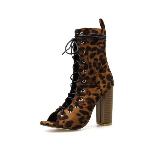 sandals fashionable personality leopard print lace-up roman thick heel ankle boots 35-42 size, Black
sandals fashionable personality leopard print lace-up roman thick heel ankle boots 35-42 size, Black