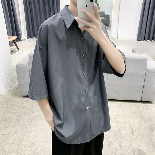 summer social dress shirt men's fashion solid color casual men streetwear korean loose short sleeve shirts mens -2xl, White;black
summer social dress shirt men's fashion solid color casual men streetwear korean loose short sleeve shirts mens -2xl, White;black
