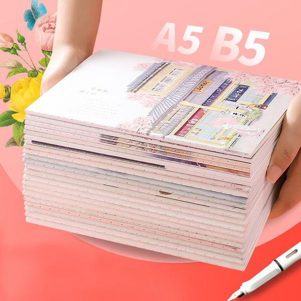 notepads 4pcs/10pcs a5/b5 notebook stitching simple and cute b5 thread-mounted soft surface copy student stationery workbook, Purple;pink
notepads 4pcs/10pcs a5/b5 notebook stitching simple and cute b5 thread-mounted soft surface copy student stationery workbook, Purple;pink