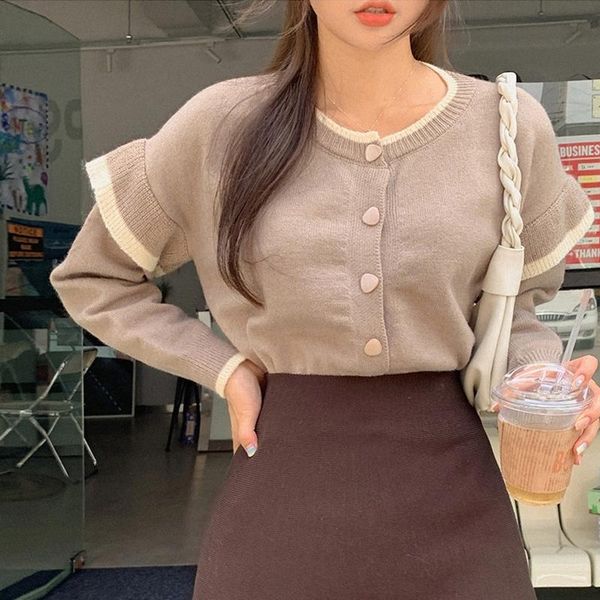 women's knits & tees elegant chic fake two piece design sweater single breasted cardigan coat autumn winter o neck long sleeve woman, White
women's knits & tees elegant chic fake two piece design sweater single breasted cardigan coat autumn winter o neck long sleeve woman, White