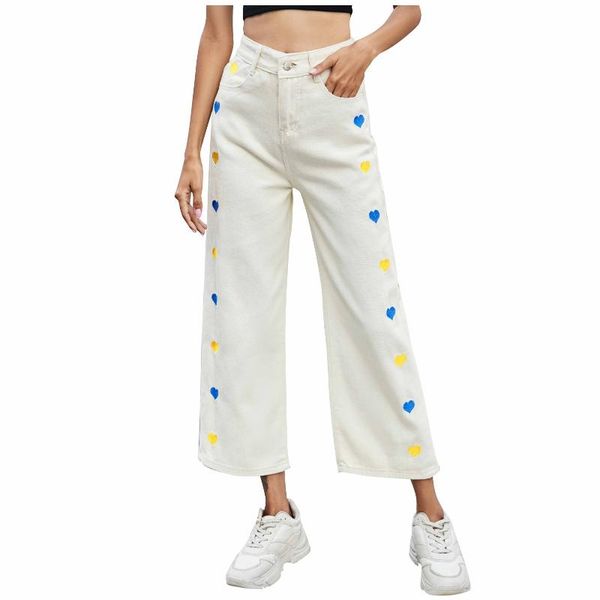 women's jeans women high waist korean long trousers y2k white printed denim jean leg pants straight pantalones de mujer, Blue
women's jeans women high waist korean long trousers y2k white printed denim jean leg pants straight pantalones de mujer, Blue