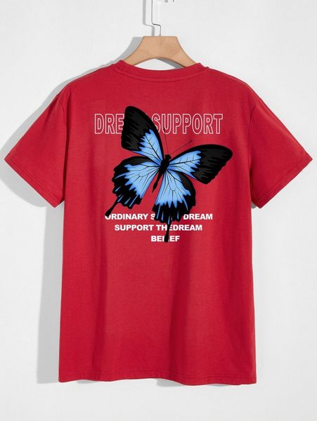 romwe guys letter butterfly graphic tee l8zp#, White;black