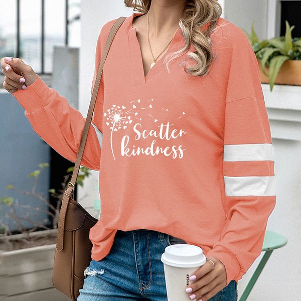 2021 autumn v-neck women's clothing dandelion letter printing casual long sleeve sweater, Black
2021 autumn v-neck women's clothing dandelion letter printing casual long sleeve sweater, Black