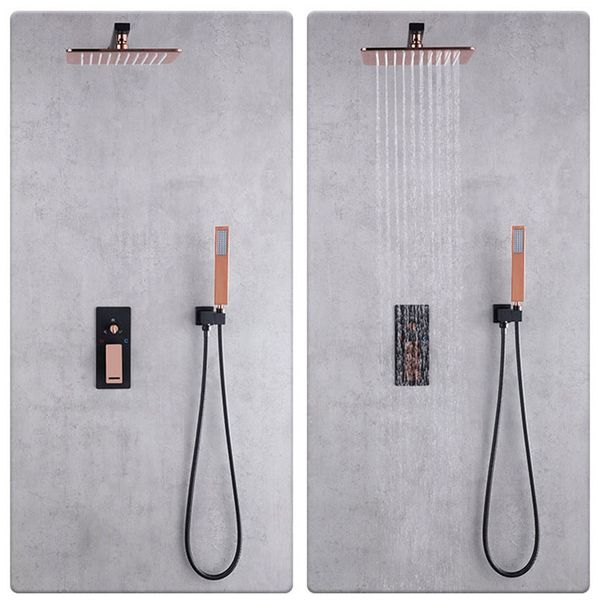fashion design wall/ceiling bathroom shower faucet set rose gold and black finish dual handle solid brass cold diverter valve square big rai
fashion design wall/ceiling bathroom shower faucet set rose gold and black finish dual handle solid brass cold diverter valve square big rai