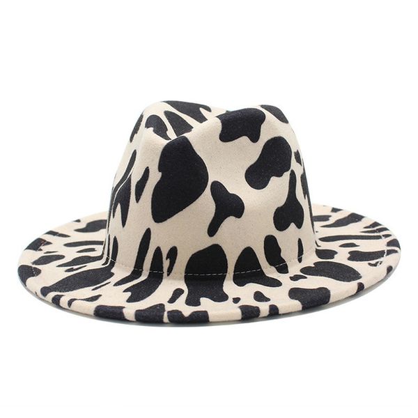 2021 cows pattern print spotted women fedora hat autumn wide brim new street cute wool winter men hats 378l, Blue;gray
2021 cows pattern print spotted women fedora hat autumn wide brim new street cute wool winter men hats 378l, Blue;gray