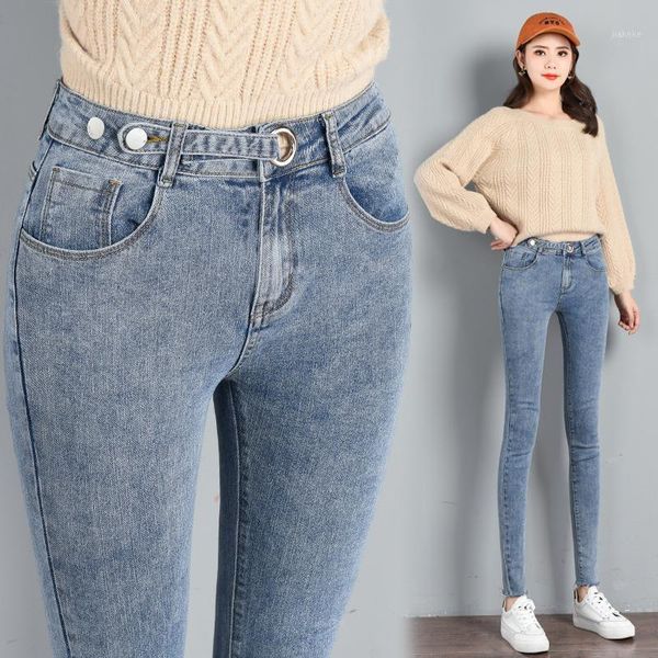 spring autumn high waist stretch denim pencil pants hem slim skinny long jeans for women1, Blue
spring autumn high waist stretch denim pencil pants hem slim skinny long jeans for women1, Blue