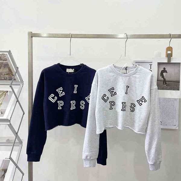 ce + autumn sports fashion short letter printed waist sweater women's simple round neck long sleeve top, Black
ce + autumn sports fashion short letter printed waist sweater women's simple round neck long sleeve top, Black