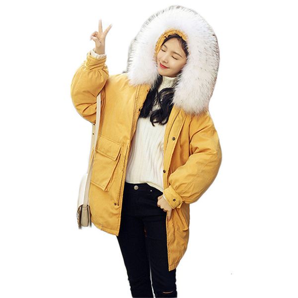 2021 new yellow female winter coat s-2xl plus size loose, thick fur collar with hood down, cotton jackets heat parkas feminine tvn6, Black
2021 new yellow female winter coat s-2xl plus size loose, thick fur collar with hood down, cotton jackets heat parkas feminine tvn6, Black