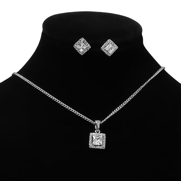 chains 1 set ear stud necklace retro square zircon simple temperament female light luxury niche design sense clavicle, Silver
chains 1 set ear stud necklace retro square zircon simple temperament female light luxury niche design sense clavicle, Silver