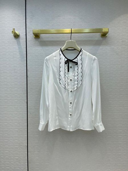 women's t-shirt retro lace white shirts for women summer 2021 good quality long sleeve 100% silk single breasted bow o-neck lady
women's t-shirt retro lace white shirts for women summer 2021 good quality long sleeve 100% silk single breasted bow o-neck lady