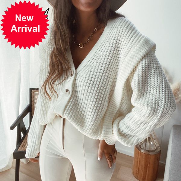 fsda v neck white women cardigan autumn winter long sleeve loose button 2021 oversized casual jumper knitted female sweaters, White;black
fsda v neck white women cardigan autumn winter long sleeve loose button 2021 oversized casual jumper knitted female sweaters, White;black