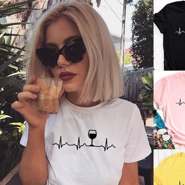 wine heartbeat print t shirt women short sleeve round neck 2021 summer female funny tee camisas mujer graphic tees, White
wine heartbeat print t shirt women short sleeve round neck 2021 summer female funny tee camisas mujer graphic tees, White