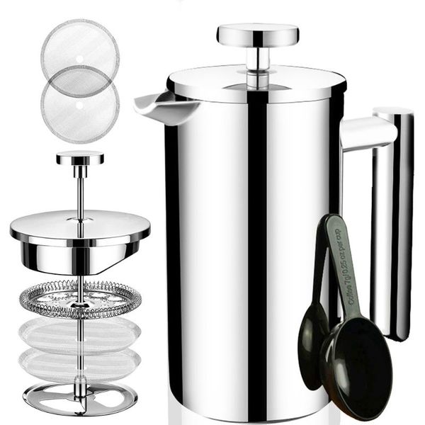 coffee pots french press maker stainless steel percolator pot,double wall & large capacity manual cafetiere containers
coffee pots french press maker stainless steel percolator pot,double wall & large capacity manual cafetiere containers