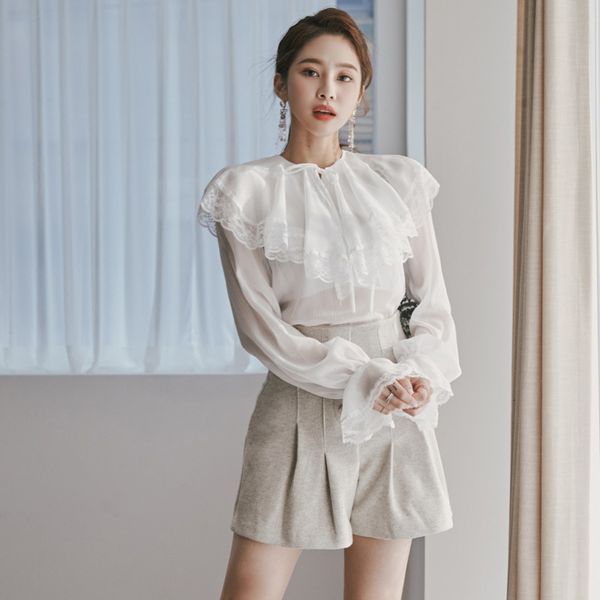 new arrival fashion spring blouse women ol temperament perspective lace flare sleeve ruffle casual loose chiffon shirt 66ld, White
new arrival fashion spring blouse women ol temperament perspective lace flare sleeve ruffle casual loose chiffon shirt 66ld, White