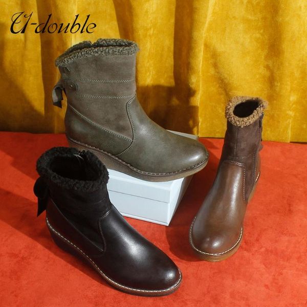 boots u-double brand autumn winter women ankle genuine round toe lady booties green platform sole shoes handmade big size 36-41, Black
boots u-double brand autumn winter women ankle genuine round toe lady booties green platform sole shoes handmade big size 36-41, Black