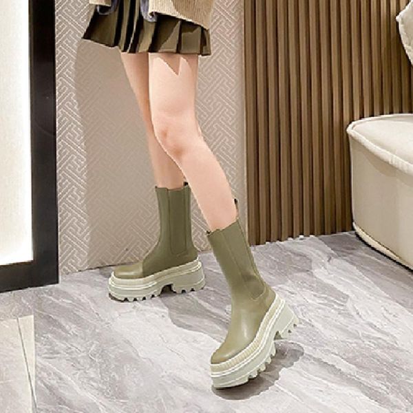 boots designer female mid-calf chunk platform non-slip botas de mujer cowhide slip on women shoes all--match size 35-40 boats, Black
boots designer female mid-calf chunk platform non-slip botas de mujer cowhide slip on women shoes all--match size 35-40 boats, Black