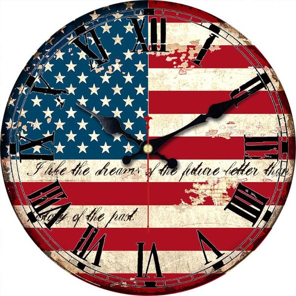 roman numerals fashion us flag chic clock, wooden wall clock silent round wall clock, 16inch battery operated vintage clock
roman numerals fashion us flag chic clock, wooden wall clock silent round wall clock, 16inch battery operated vintage clock