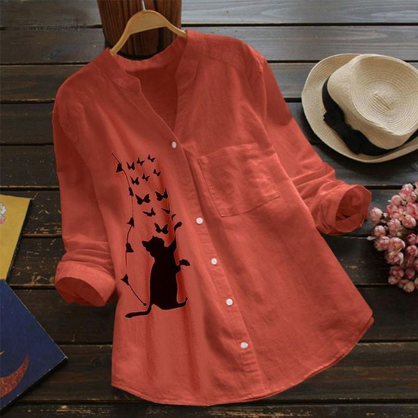 funny cat fish blouse women cotton linen printed button down shirt long sleeve stand collar blouse chemisier femme women blouses, White
funny cat fish blouse women cotton linen printed button down shirt long sleeve stand collar blouse chemisier femme women blouses, White