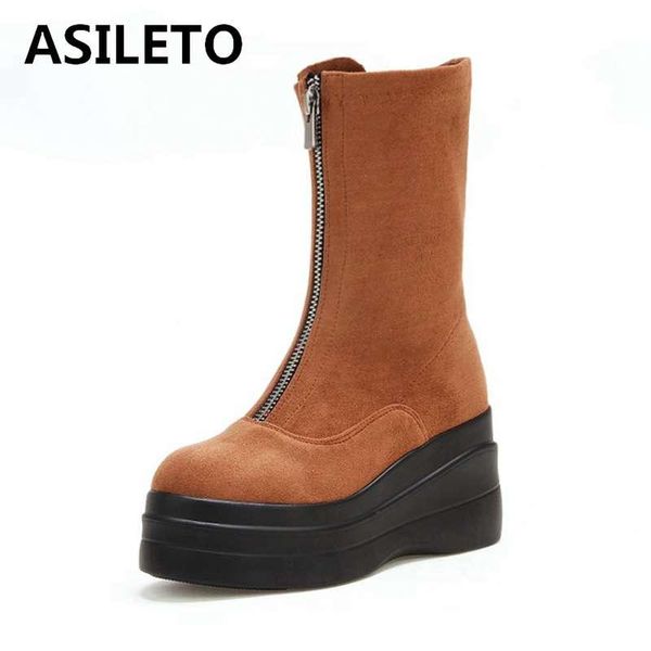 boots asileto high platform ankle women cow suede leather shoes woman wedges heels booties zipper round toe motorcycle botas, Black
boots asileto high platform ankle women cow suede leather shoes woman wedges heels booties zipper round toe motorcycle botas, Black