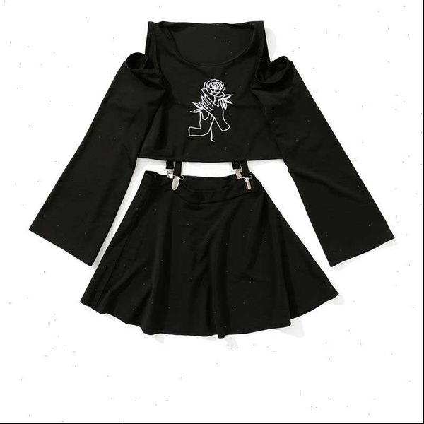 nicemix harajuku womens dress handheld rose embroidery black short mini a line punk style dress female sets 2021 new two pieces, Gray
nicemix harajuku womens dress handheld rose embroidery black short mini a line punk style dress female sets 2021 new two pieces, Gray