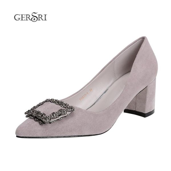 dress shoes gersri square buckle ladies pumps 6cm thick heels flock leisure high spring&autumn office single, Black
dress shoes gersri square buckle ladies pumps 6cm thick heels flock leisure high spring&autumn office single, Black