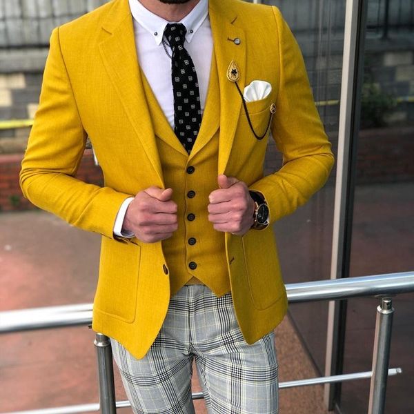 men's suits & blazers tailor made fashion yellow blazer vest slim fit groom tuxedo for wedding dress dinner party set (jacket+p, White;black
men's suits & blazers tailor made fashion yellow blazer vest slim fit groom tuxedo for wedding dress dinner party set (jacket+p, White;black