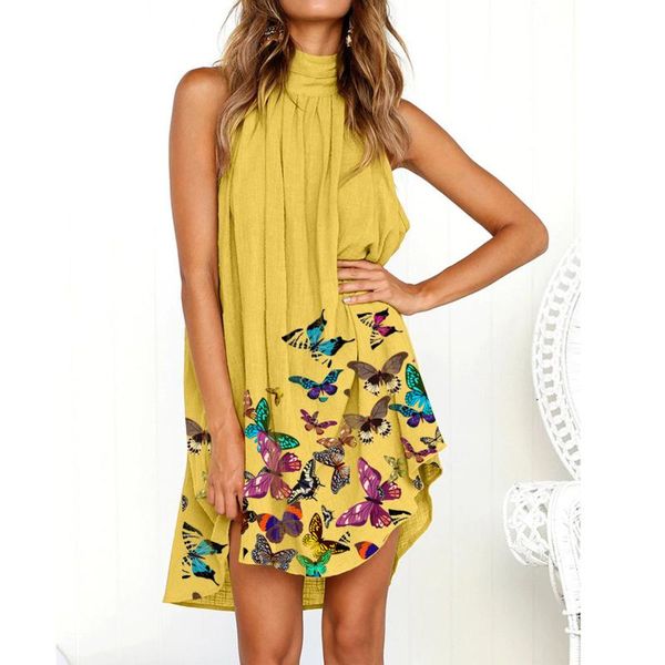 casual dresses floar elegant dress women loose sleeveless halter neck summer butterfly vintage print mini short vestido de mujer, Black;gray
casual dresses floar elegant dress women loose sleeveless halter neck summer butterfly vintage print mini short vestido de mujer, Black;gray